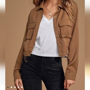 Womens Cropped Utility Jacket